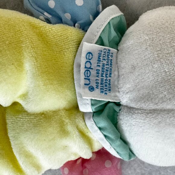 Vtg EDEN Baby Plush Bunny Rabbit Pastel Egg Polka Dot Lovey Toy 11" - Picture 3 of 6